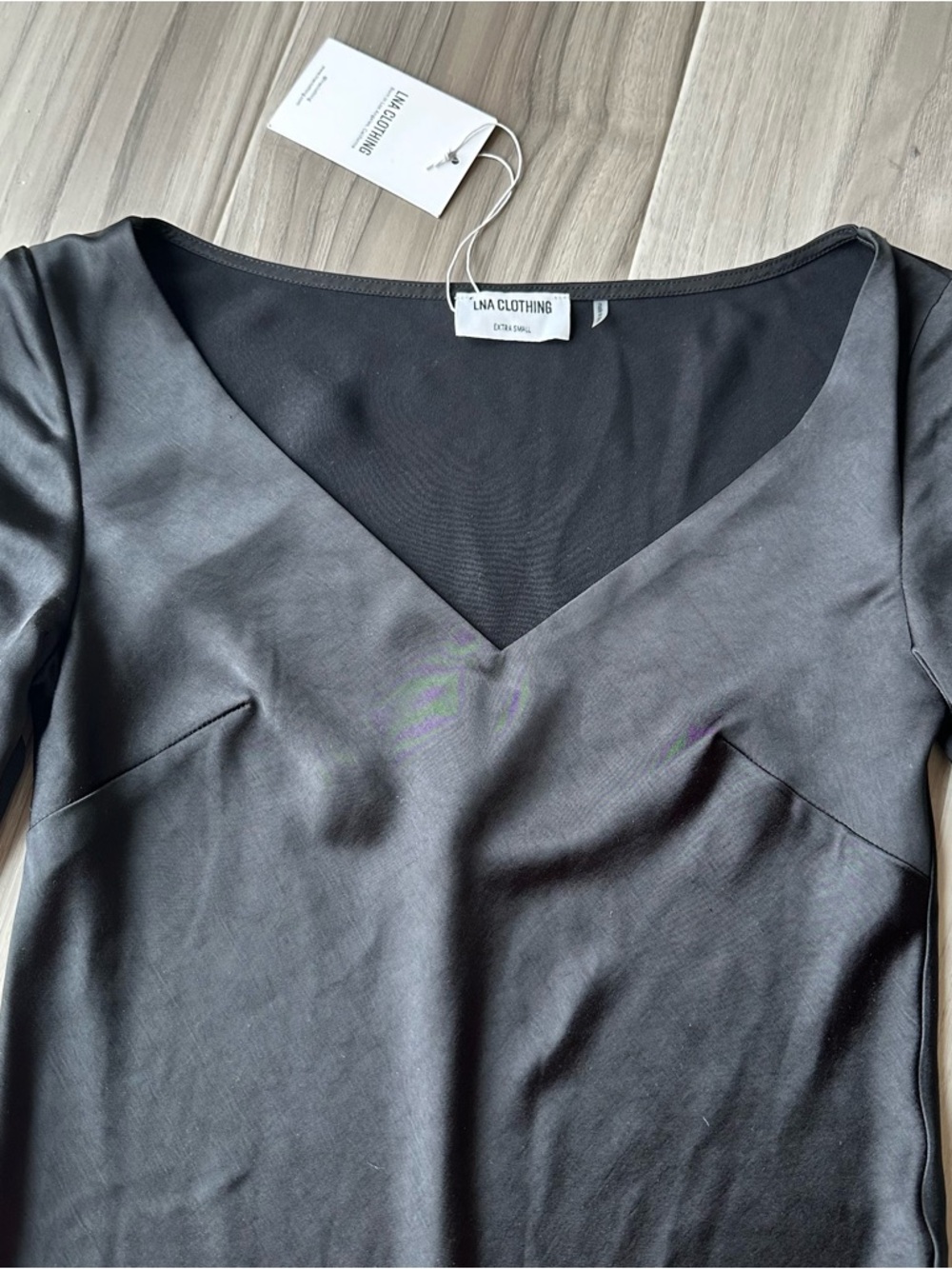 LNA Lily Silky Dress in Black - Picture 4 of 5